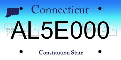 AL5E000 Connecticut License Plate