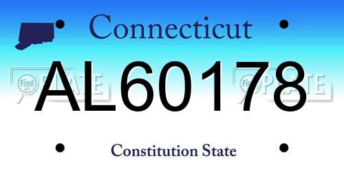 AL60178 Connecticut License Plate