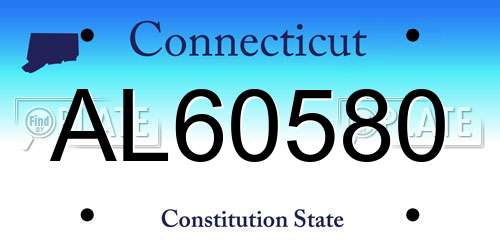 AL60580 Connecticut License Plate