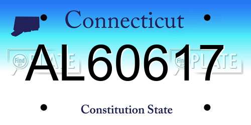 AL60617 Connecticut License Plate