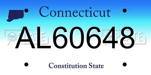 AL60648 Connecticut License Plate