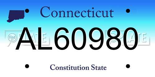 AL60980 Connecticut License Plate