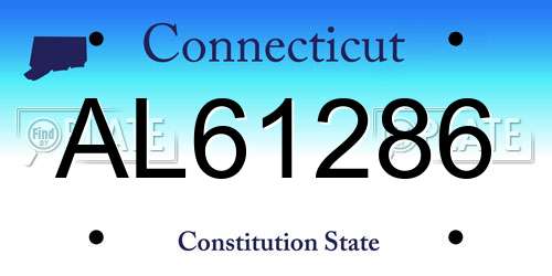 AL61286 Connecticut License Plate
