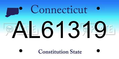 AL61319 Connecticut License Plate