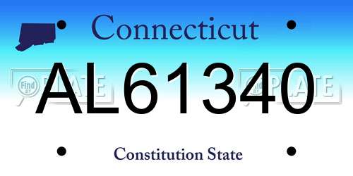 AL61340 Connecticut License Plate