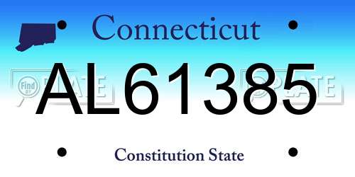 AL61385 Connecticut License Plate