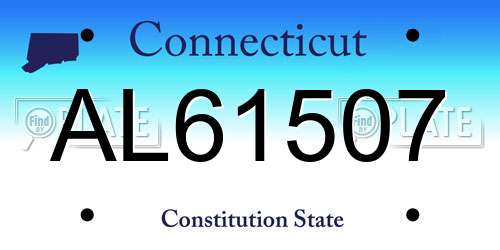 AL61507 Connecticut License Plate