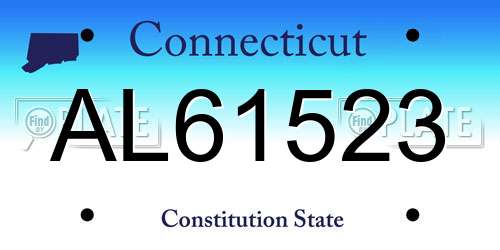 AL61523 Connecticut License Plate