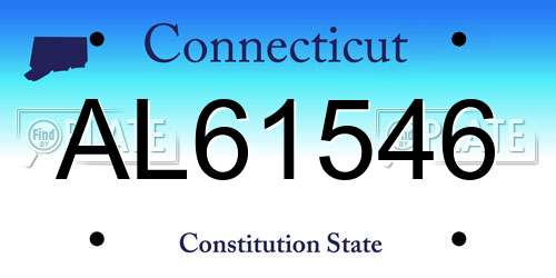 AL61546 Connecticut License Plate