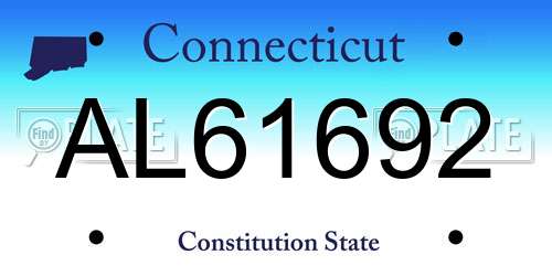 AL61692 Connecticut License Plate