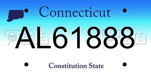 AL61888 Connecticut License Plate