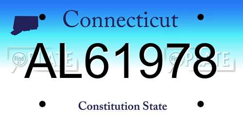 AL61978 Connecticut License Plate