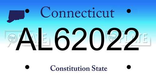 AL62022 Connecticut License Plate