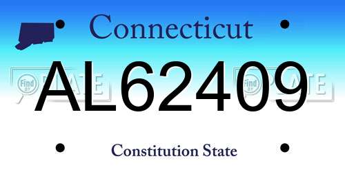 AL62409 Connecticut License Plate