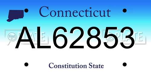 AL62853 Connecticut License Plate