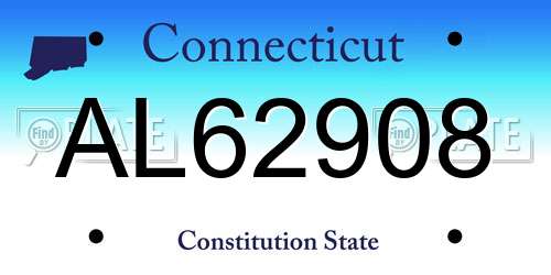 AL62908 Connecticut License Plate