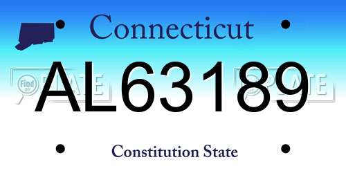 AL63189 Connecticut License Plate