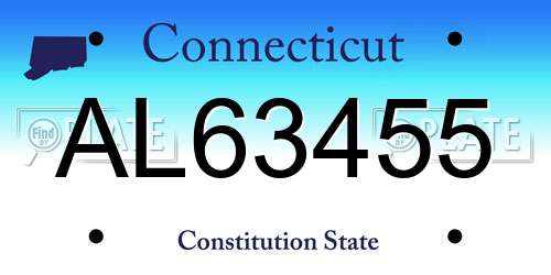 AL63455 Connecticut License Plate