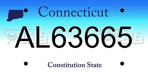 AL63665 Connecticut License Plate