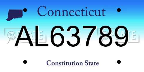 AL63789 Connecticut License Plate