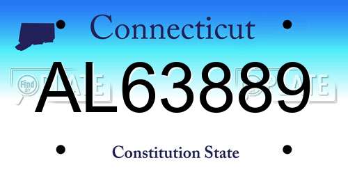AL63889 Connecticut License Plate