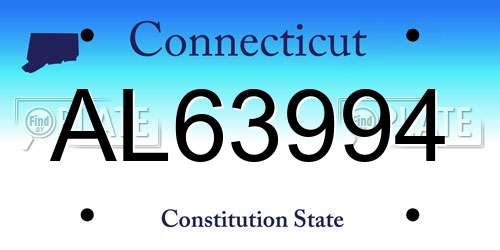 AL63994 Connecticut License Plate