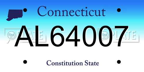 AL64007 Connecticut License Plate