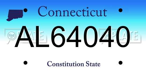 AL64040 Connecticut License Plate