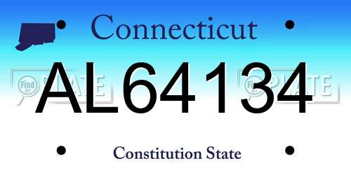 AL64134 Connecticut License Plate