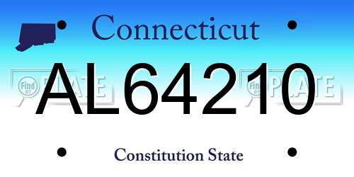 AL64210 Connecticut License Plate