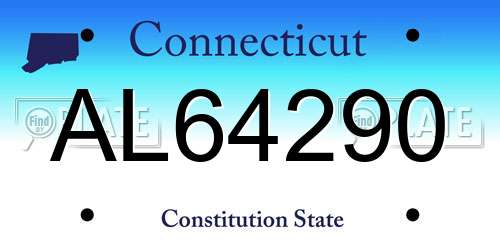 AL64290 Connecticut License Plate