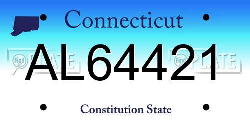 AL64421 Connecticut License Plate