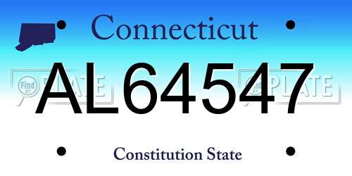 AL64547 Connecticut License Plate