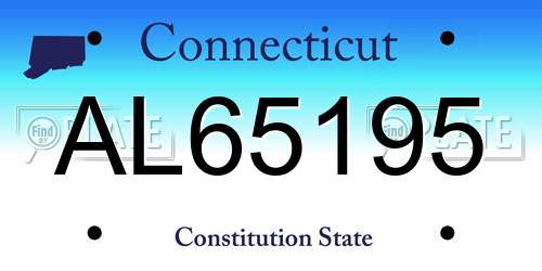 AL65195 Connecticut License Plate
