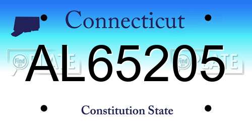 AL65205 Connecticut License Plate