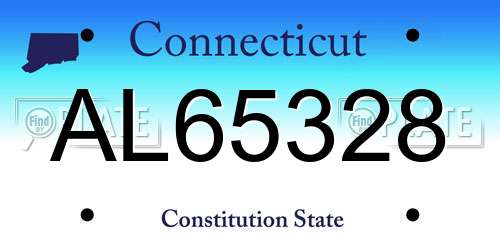 AL65328 Connecticut License Plate