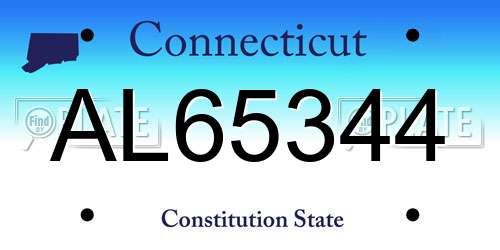 AL65344 Connecticut License Plate