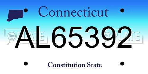 AL65392 Connecticut License Plate