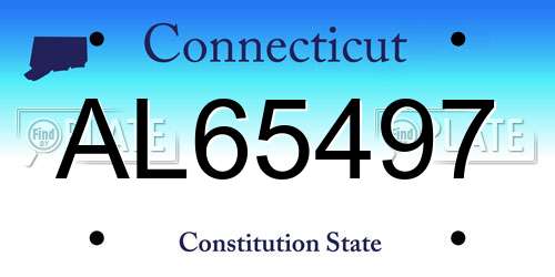 AL65497 Connecticut License Plate