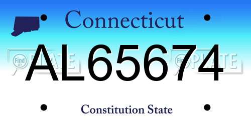 AL65674 Connecticut License Plate