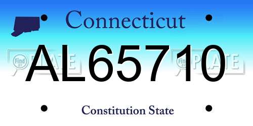 AL65710 Connecticut License Plate