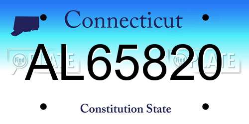 AL65820 Connecticut License Plate