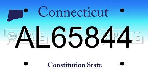 AL65844 Connecticut License Plate