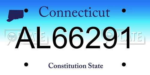 AL66291 Connecticut License Plate