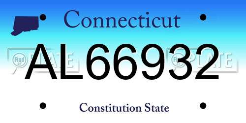 AL66932 Connecticut License Plate
