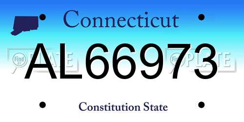AL66973 Connecticut License Plate