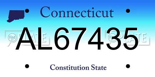 AL67435 Connecticut License Plate