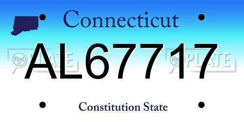 AL67717 Connecticut License Plate