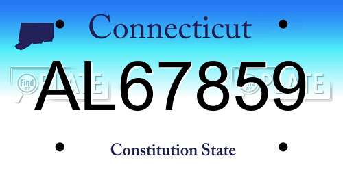 AL67859 Connecticut License Plate