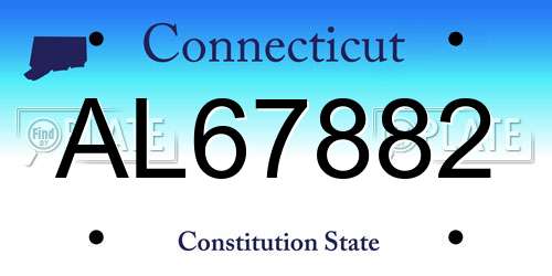 AL67882 Connecticut License Plate